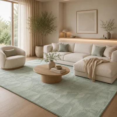 Produktbild von Luxus Super Soft Fellteppich Pearl Grün, Größe:160x230 cm