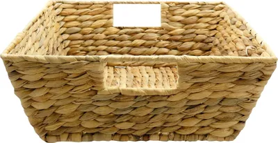 Immagine prodotto di Cesto decorativo in ippoporo, dimensioni 12x30x30 cm, con doppi manici, ideale per l'organizzazione e la conservazione