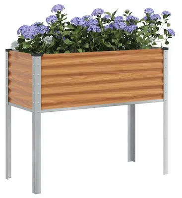 Zdjęcie produktu dla Prostokątna skrzynka na kwiaty, jasnobrązowa, wymiary: 100 x 45 x 90 cm