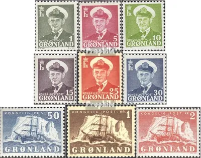 Produktbild von Briefmarken Dänemark - Grönland 1950 Mi 28-36 (kompl.Ausg.) Jahrgang 1950 komplett postfrisch Freimarken