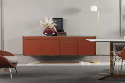 Obrázek produktu pro Oranžový příborník zásuvky a police komody xxl příborník 240cm