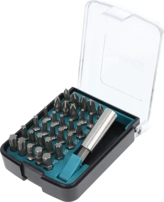 Produktbild von Makita Bit-Set 31-teilig, Makita D-34936, mit Clip und magnetischem Bithalter