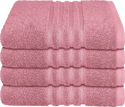Produktbild von Schiesser Frottier Handtuch Milano im 4er Set | 100% Baumwolle aus nachhaltiger Produktion | weich, saugstark, farbecht | 50x100cm | Malve