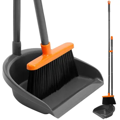 Produktbild von Besen Kehrschaufel Set Kehrset - 132 cm - Vertikale Aufbewahrung - Wandmontage