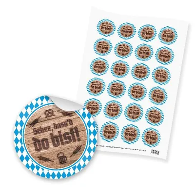 Produktbild von itenga 24x Sticker Schee dass d do bist Aufkleber Bayern Oktoberfest (Motiv 200)