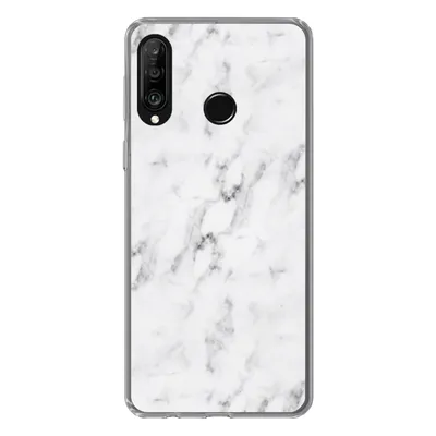Produktbild von MuchoWow® Handyhülle Schutzhülle Hülle für Huawei P30 Lite Marmor - Luxus - Weiß - Grau - Marmoroptik Silikon Softcase Handy Hülle - Handyhülle