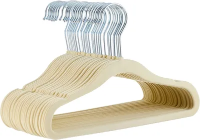 Produktbild von Famanu Kleiderbügel für Babys und Kleinkinder - 29,5 cm - Set von 30 Stück - Beige - Antirutsch - Platzsparend