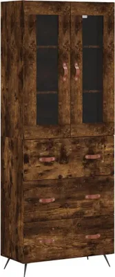 Imagen del producto de Aparador alto madera contrachapada roble ahumado 69,5x34x180 cm