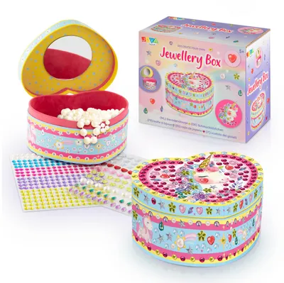 Productafbeelding van Unicorn Sieradendoosje Versieren – DIY met Glitterstickers