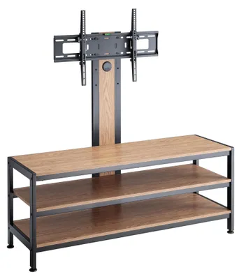Produktbild von TV-Halterung mit Fernsehtisch 'Stockholm' 120 x 40 x 108 cm bis 70 Zoll max. 40 kg höhenverstellbar neigbar Schwarz/Eicheoptik