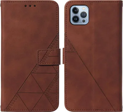 Produktbild von iPhone 13 Pro Max Hülle, Schlank Prägung Flip Leder Kartenfächer Schutzhülle mit Ständer für iPhone 13 Pro Max Braun