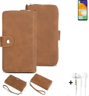 Produktbild von K-S-Trade 2in1 Handyhülle kompatibel mit Samsung Galaxy A13 5G + Kopfhörer Schutzhülle & Portemonnee Schutzhülle Tasche Handytasche Case Etui