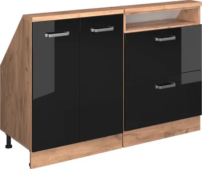 Produktbild von Dachschrägenschrank-Set Vicco Rion Schwarz Hochglanz 2er Set, Model 55970