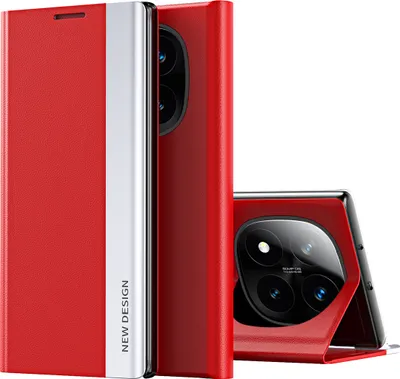 Obrázek produktu pro Pouzdro pro Xiaomi Redmi Note 14 Pro+ 5G, MagnetickéPolyuretanKožené Pouzdro s Funkcí Stojánku červené