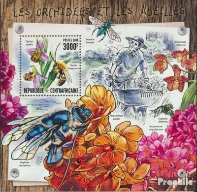 Produktbild von Briefmarken Zentralafrikanische Republik 2016 Mi Block 1531 (kompl. Ausgabe) postfrisch Orchideen und Bienen