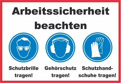 Produktbild von Arbeitssicherheit Augen Ohren Hände Schild A0 Rückseite selbstklebend