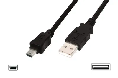 Imagen del producto de Cable USB 2.0, conector tipo A a mini B (5 pines), acero trenzado, 3.0 metros, compatible con USB 2.0, certificación UL