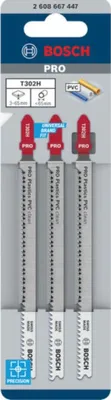 Image de Lame de scie sauteuse PRO Plastics PVC clean T302H, 132 mm, 3 pièces
