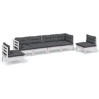 Produktbild von vidaXL 6-tlg. Garten-Lounge-Set mit Kissen Kiefer Massivholz