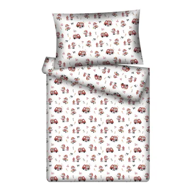 Produktbild von KiGATEX Kinderbettwäsche 100x135 "Feuerwehrmann" – 2-teilig mit Reißverschluss – 100?% Baumwolle – Decke + Kissen – weich & atmungsaktiv – waschbar