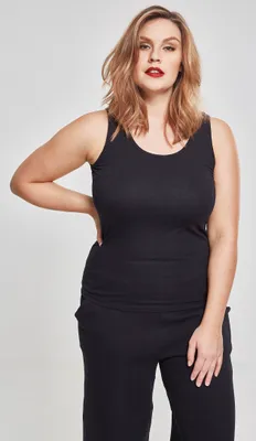 Obrázok produktu pre Dámske tričko Urban Classics 2-Pack Basic Stretch Top Black-XXL