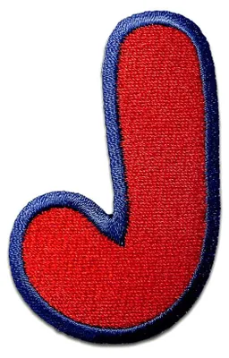 Produktbild von Buchstabe J - 6.2x4cm: Alphabet Buchstaben Einzeln Auswählbar - Aufnäher, Bügelbild, Aufbügler, Applikationen, Patches, Flicken, Zum Aufbügeln