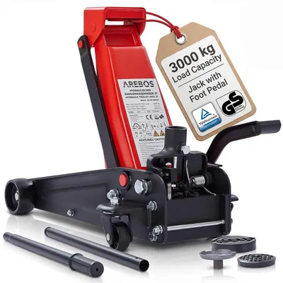Zdjęcie produktu dla AREBOS Hydrauliczny podnośnik manewrowy 3 t | 130-508 mm, rolki 360°