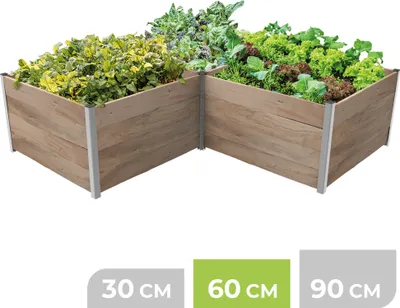 Produktbild von BioGreen 3m² Hochbeet ErnteMAXX für Ecken erhältlich in 3 Höhen erhältlich