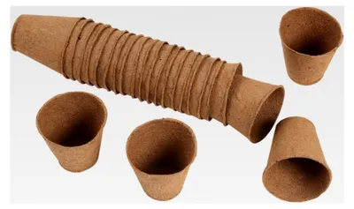 Produktbild von Anzuchttöpfe Set 24 Stück, Naturfarben, 6,5 x 6,5 x 6 cm