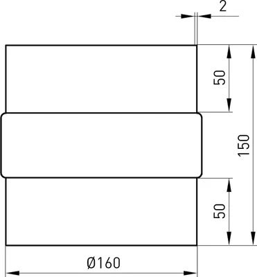 Produktbild von Raik Basic Adapter 160mm schwarz L: 150mm für Rauchrohr / Ofenrohr