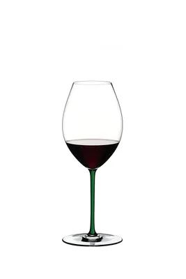 Produktbild von Riedel Vorteilsset 1 Glas FATTO A MANO OLD WORLD SYRAH GRÜN 4900/41G und 1 x Riedel Microfaser Poliertuch und 4 EKM Living Trinkhalme aus Edelstahl
