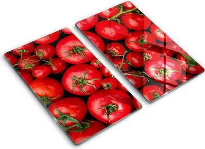 Produktbild von Abdeckung Glas - Küchenabdeckung - 2x30x52 cm - Abdeckplatte -Tomaten