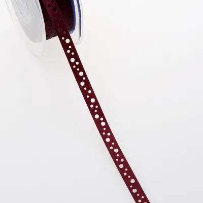 Produktbild von Satinlochband - bordeaux - 9 mm - 20 m - 54009 22