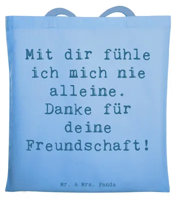 Produktbild von Mr. & Mrs. Panda Einkaufstasche Spruch Beste Freundin - Sky Blue - Geschenk, Anerkennung, Laptoptasche, Danke sagen, Tote Bag, Tasche, canvas, Freude, Aufmerksamkeit