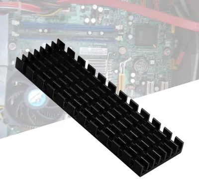 Obrázok produktu pre Chladič s rebrami pre SSD M.2 2280 PCIe, rozmery 70 x 22 x 6 mm, pre stolné počítače, čierny