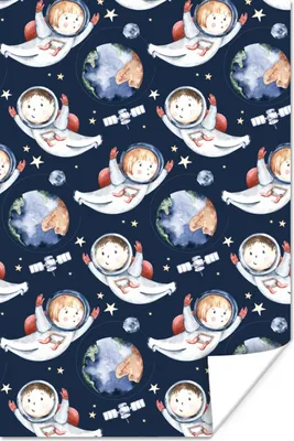 Produktbild von MuchoWow® Poster Planeten - Muster - Weltraum - Mädchen - Jungen - Kinder - Kinder 20x30 cm - Papierdruck