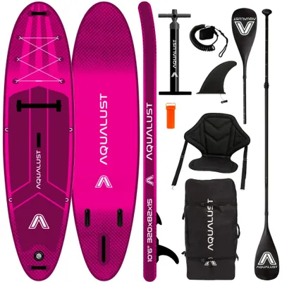 Obrázok produktu pre AQUALUST 10.6 iSUP – nafukovacie surfové dosky na stand-up paddleboarding, kompletná sada 320 cm iSUP – Obsah: sada dosky + kajakové pádlo + sedadlo