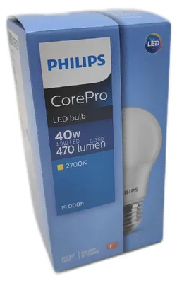 Produktbild von Philips CorePro LED 16895400, 4,9 W, 40 W, E27, 470 lm, 15000 h, Warmweiß