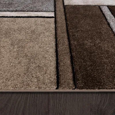 Produktbild von Teppich Wohnzimmer Kurzflor Vintage Handgearbeiteter Konturenschnitt 3D Optik Meliert Grösse 240x330 cm