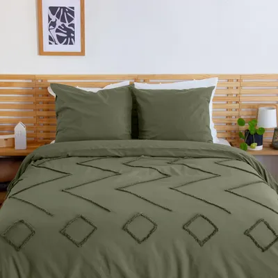 Immagine prodotto di Set biancheria da letto in cotone verde, 2 posti