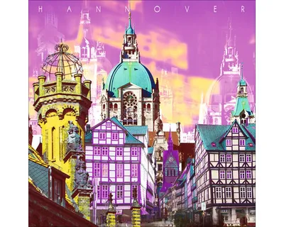 Produktbild von Glasbild Hannover Wahrzeichen III 80x80 cm