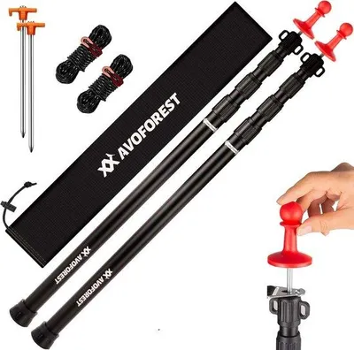 Produktbild von Tarp-Stangen Set von 2 - Verstellbare Aluminium-Zeltstangen für Outdoor-Aktivitäten