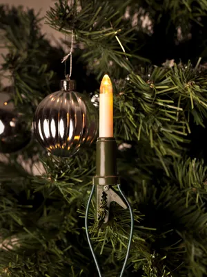 Produktbild von Konstsmide - LED Baumkette, Schaftkerzen, 10 warm weiße Dioden, 230V, Innen, grünes Kabel; 1068-020