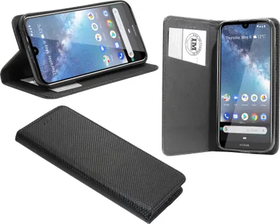 Produktbild von cofi1453® Buch Tasche "Smart" kompatibel mit NOKIA 2.2 Handy Hülle Etui Brieftasche Schutzhülle mit Standfunktion, Kartenfach Schwarz
