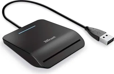 Produktbild von Trust Primo Smart-Card-Lesegerät Drinnen USB USB Typ-C Schwarz