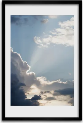 Produktbild von Bild - Bilderrahmen - 40 cm x 60 cm - MDF - Rahmen - Wandkunst - Wolken im Himmel