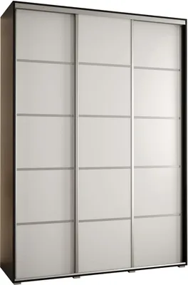 Produktbild von MEBLE KRYSPOL Cannes 4 Schrank mit 3 Schiebetüren - 205,2x170x45 cm - Schwarz Weiß Silber