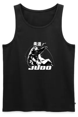 Produktbild von Spreadshirt Judo Throw Kampfkunst Mit Kanji Männer Premium Tank Top, 5XL, Schwarz