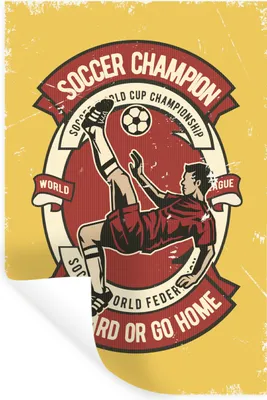 Produktbild von MuchoWow® Wandtattoo Wandsticker Wandaufkleber Fußball - Mann - Retro 60x90 cm Selbstklebend und Repositionierbar - Sticker - Dekorfolie