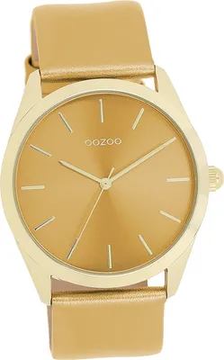 Produktbild von Oozoo Leder Damen Uhr Analog Quarzuhr Armband gelb Timepieces D2UOC11332